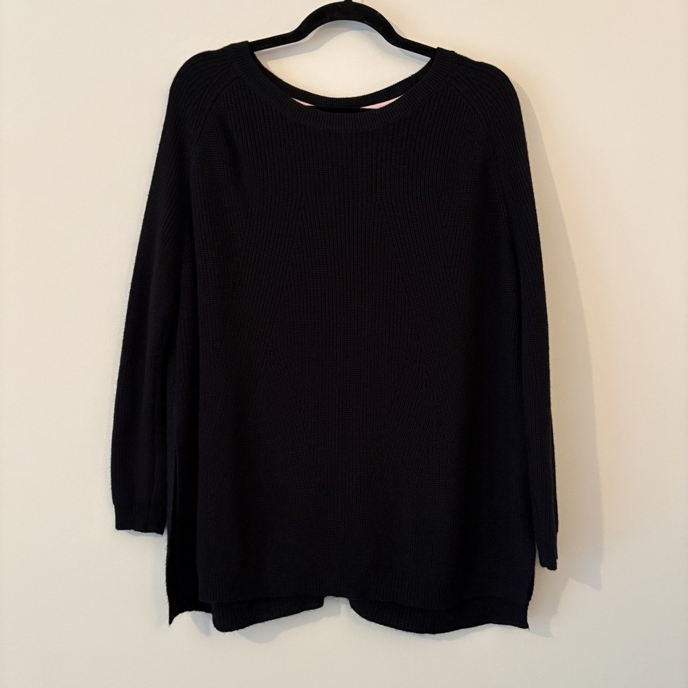 Mersea Camden Button Back Knit Sweater Black ONE SIZE Minimalist Casual Cozy